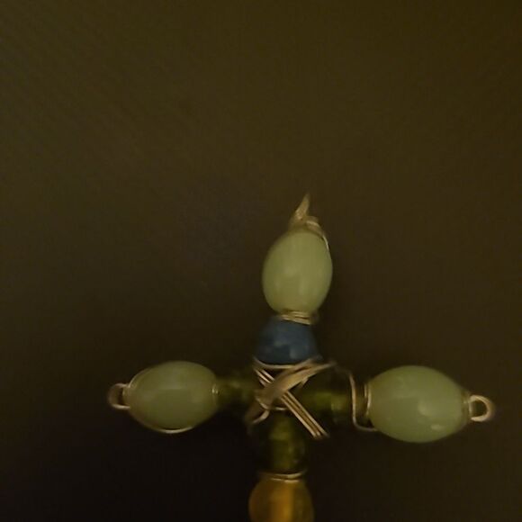 Wire Wrapped Cross Pendant - Picture 3 of 4